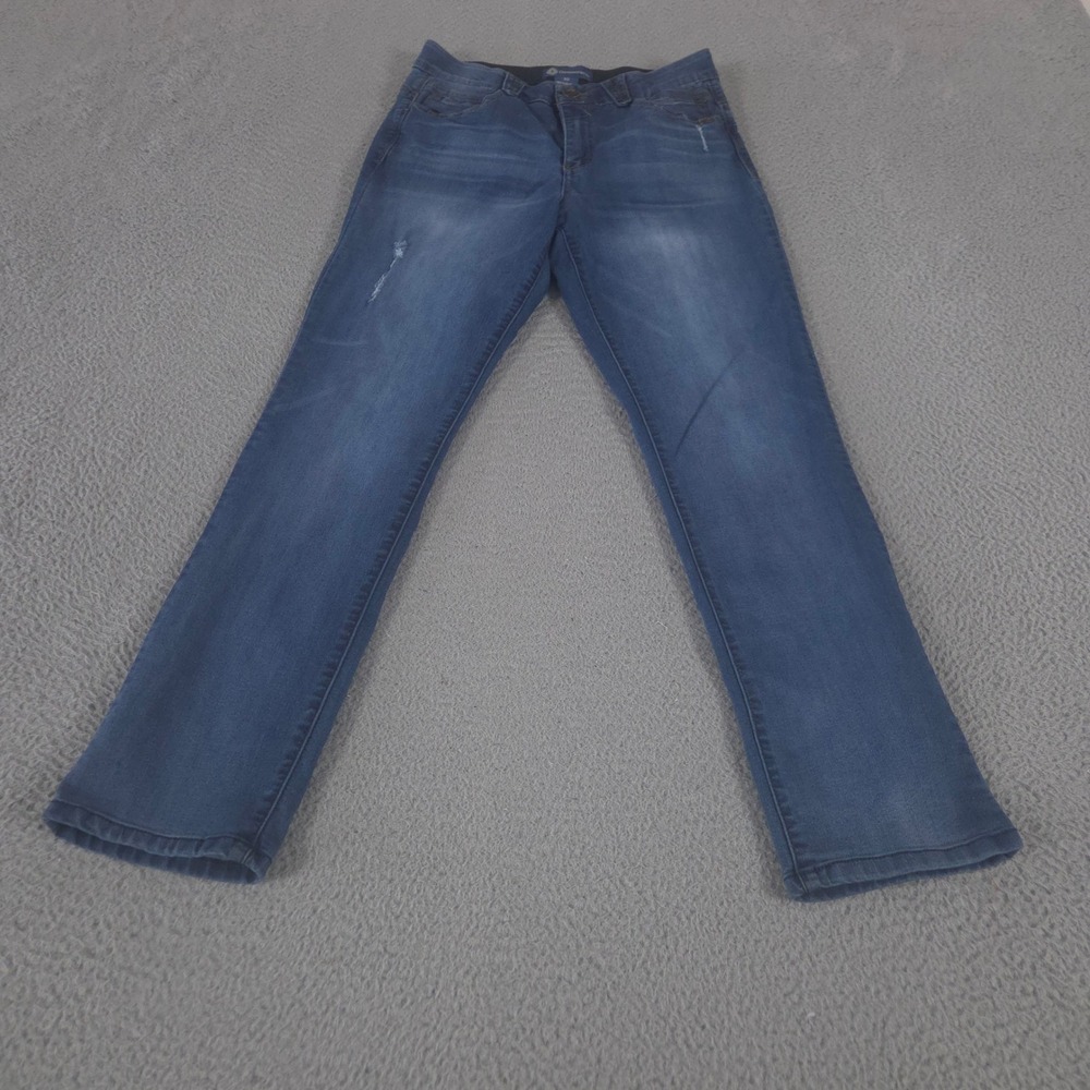 Democracy Jeans Womens 10 Blue Ab'solution Straight Leg Stretch Denim Slimming